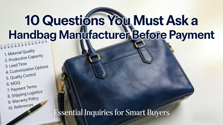 10 Questions You Must Ask a Handbag Manufacturer Before Payment