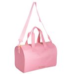 Pink Polyester Duffel Bag with Smooth Zip-Top