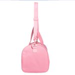 Pink Polyester Duffel Bag with Smooth Zip-Top