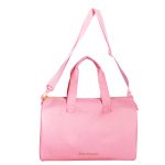 Pink Polyester Duffel Bag with Smooth Zip-Top