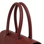 Custom Leather Shoulder Bag & Top Handle | Flap Closure in Black/Brown