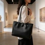 Custom Color PU Leather Shoulder Bag with Zipper & Flap Button