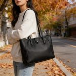 Custom Color PU Leather Shoulder Bag with Zipper & Flap Button