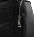 Lila Customizable Leather Backpack with Side/Front Pocket-Black Color