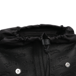 Lila Customizable Leather Backpack with Side/Front Pocket-Black Color