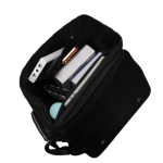 Lila Customizable Leather Backpack with Side/Front Pocket-Black Color