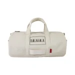 Custom Beige Embroidered Duffle Bag For Sports Gym&Travel