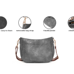 The Grey Color Custom Women’s Crossbody Bags with Adjustable Strap