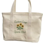 Large Heavyweight Custom Cotton Tote Bag-Embroidered