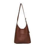 Brown Leather Tote Bag With Additional Pouch