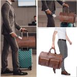 Leather Travel Duffle Bag – Custom Color Multi-Pocket Zipper Weekender