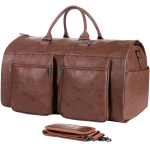 Leather Travel Duffle Bag – Custom Color Multi-Pocket Zipper Weekender