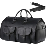 Leather Travel Duffle Bag – Custom Color Multi-Pocket Zipper Weekender