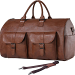 Leather Travel Duffle Bag – Custom Color Multi-Pocket Zipper Weekender