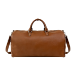 Custom Pu Leather Duffle Bag – Zipper Weekender with Crossbody Strap & Top Handles