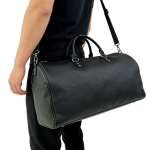 Custom Pu Leather Duffle Bag – Zipper Weekender with Crossbody Strap & Top Handles