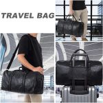 Leather Travel Bag 45cm – Side Zipper Pocket Crossbody Weekender