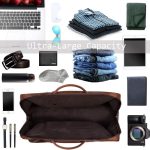 Leather Travel Bag 45cm – Side Zipper Pocket Crossbody Weekender