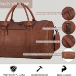 Leather Travel Bag 45cm – Side Zipper Pocket Crossbody Weekender
