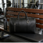 Custom Vegan Leather Barrel Duffle Bag With Zipper-（LL-DB-007）