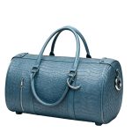 Custom Pu Light Blue Leather Travel Bag | MOQ 50pcs –