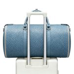 Custom Pu Light Blue Leather Travel Bag | MOQ 50pcs –