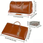 Vintage PU Leather Travel Duffle Bag with Tassel Detail