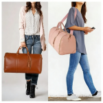 Vintage PU Leather Travel Duffle Bag with Tassel Detail