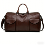 Custom Leather Travel Bag with Slide Pocket