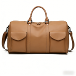 Custom Leather Travel Bag with Slide Pocket