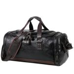 Vintage Waxed Retro Oiled Leather Travel Duffel Bag with Multi-Pockets-OEM/ODM