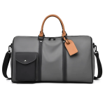 Nylon & Leather Spliced Travel Duffel Bag – Casual Lightweight Weekender