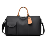 Nylon & Leather Spliced Travel Duffel Bag – Casual Lightweight Weekender
