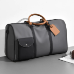 Nylon & Leather Spliced Travel Duffel Bag – Casual Lightweight Weekender