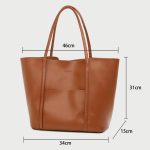 Large Capacity PU Tote Bag with Detachable Pouch