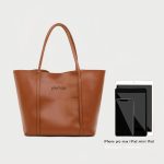 Large Capacity PU Tote Bag with Detachable Pouch