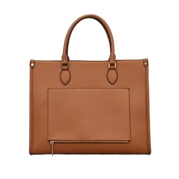 Custom Business Laptop Women’s Tote Bag with Front Zipper Pocket