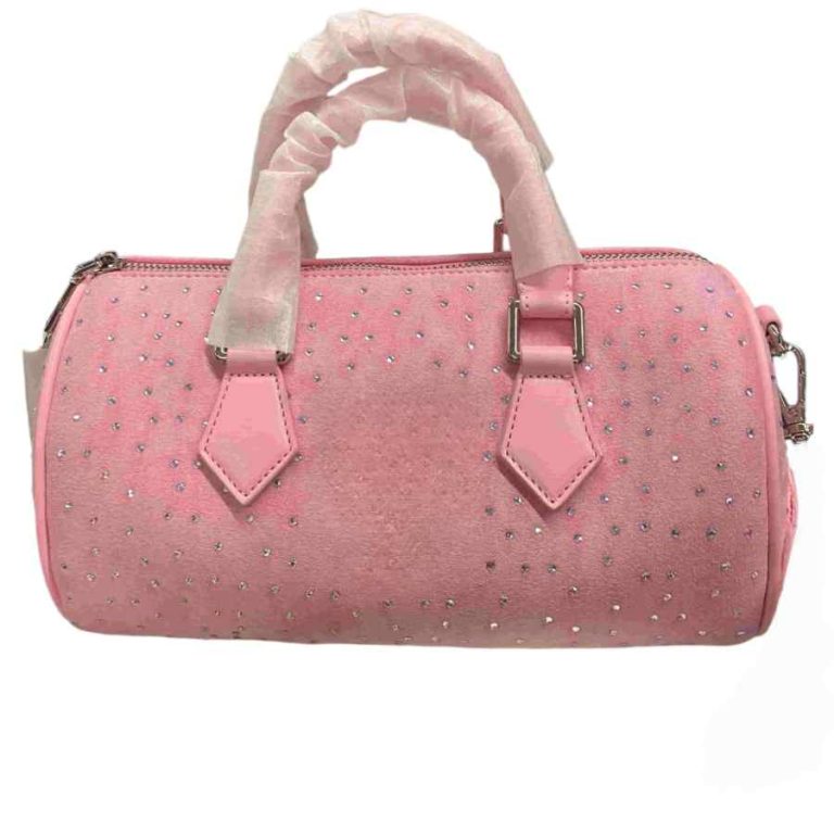 Custom Pink Duffle Bag with Rhinestone Embellishment -OEM/ODM