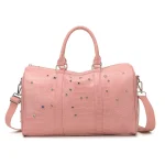 Custom PU Leather Diamond Quilted Duffel Bag – Travel/Gym OEM/ODM Manufacture