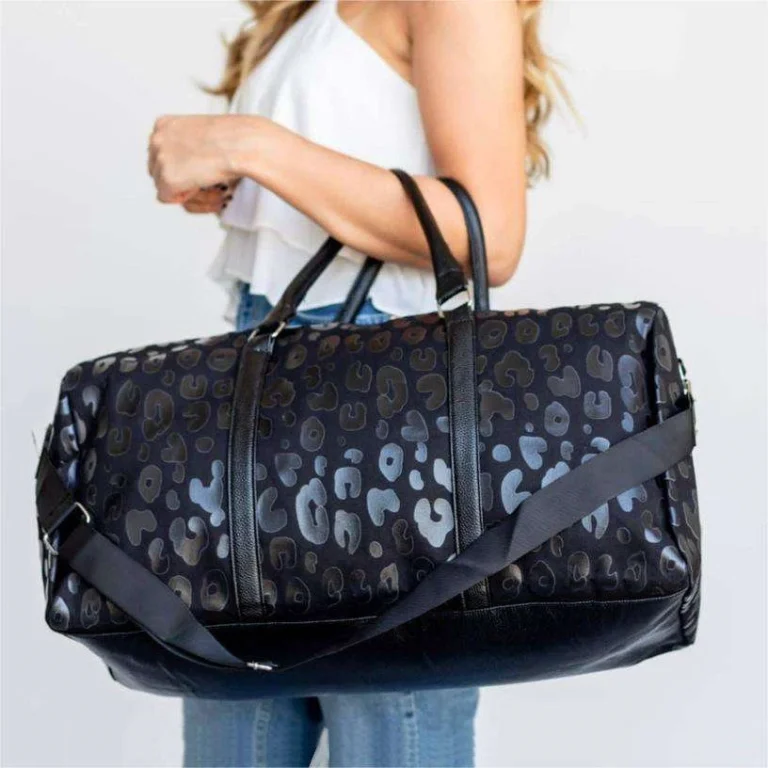 Custom Leopard Print Duffel Bag - Women's Travel & Gym Bag